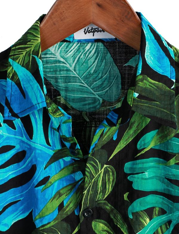 VATPAVE Mens Casual Short Sleeve Button Down Shirts Regular Fit Hawaiian Summer Shirt - Image 119