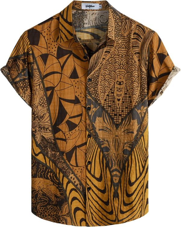VATPAVE Mens Casual Short Sleeve Button Down Shirts Regular Fit Hawaiian Summer Shirt - Image 141