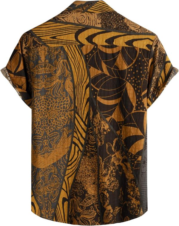 VATPAVE Mens Casual Short Sleeve Button Down Shirts Regular Fit Hawaiian Summer Shirt - Image 142