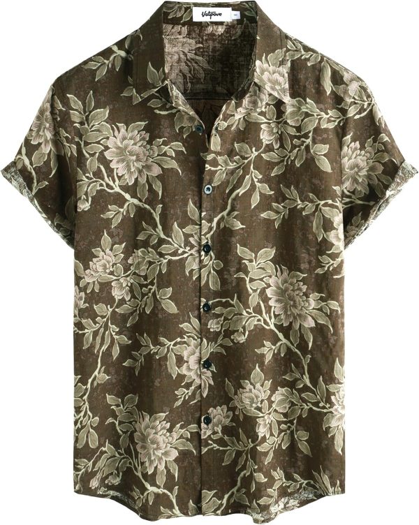 VATPAVE Mens Casual Short Sleeve Button Down Shirts Regular Fit Hawaiian Summer Shirt - Image 147