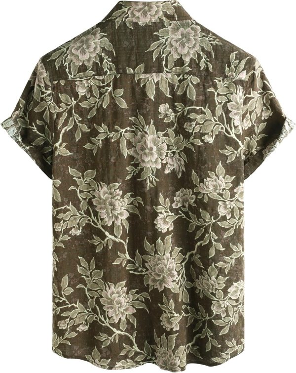 VATPAVE Mens Casual Short Sleeve Button Down Shirts Regular Fit Hawaiian Summer Shirt - Image 148