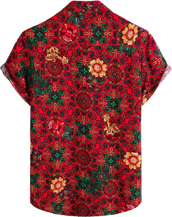 VATPAVE Mens Casual Short Sleeve Button Down Shirts Regular Fit Hawaiian Summer Shirt - Image 154