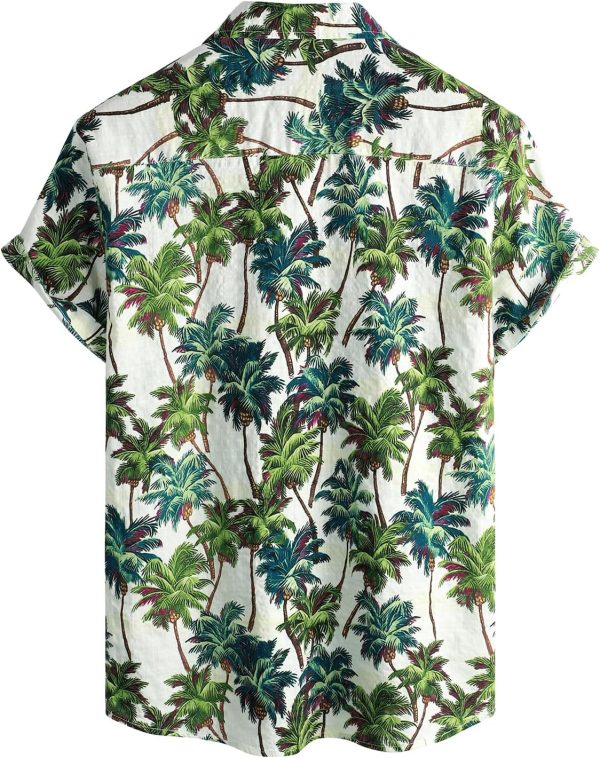 VATPAVE Mens Casual Short Sleeve Button Down Shirts Regular Fit Hawaiian Summer Shirt - Image 160