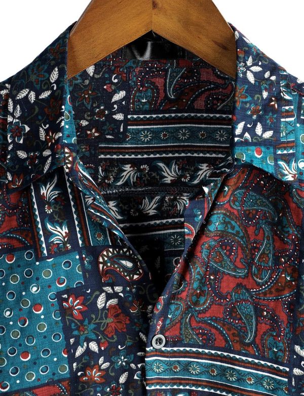 VATPAVE Mens Casual Short Sleeve Button Down Shirts Regular Fit Hawaiian Summer Shirt - Image 167