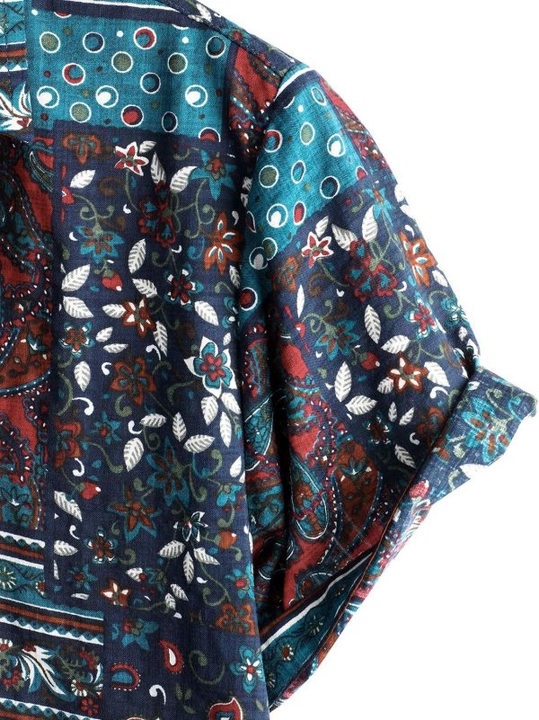 VATPAVE Mens Casual Short Sleeve Button Down Shirts Regular Fit Hawaiian Summer Shirt - Image 168