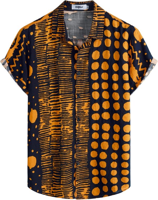 VATPAVE Mens Casual Short Sleeve Button Down Shirts Regular Fit Hawaiian Summer Shirt - Image 171