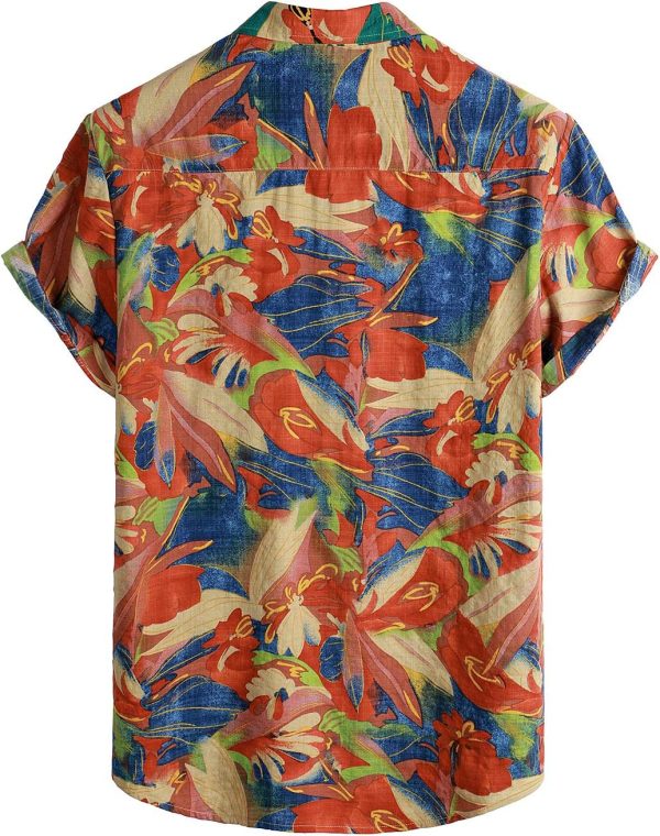 VATPAVE Mens Casual Short Sleeve Button Down Shirts Regular Fit Hawaiian Summer Shirt - Image 185