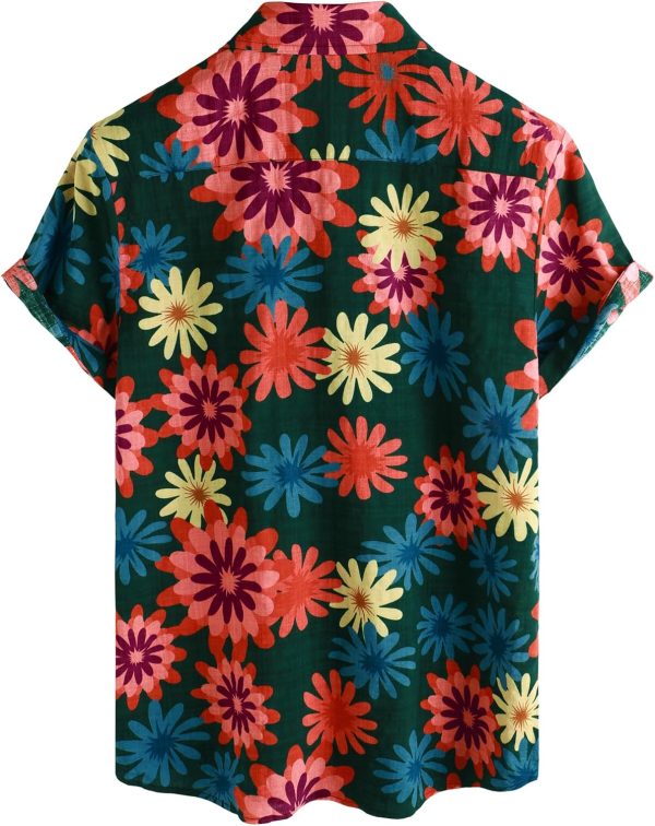 VATPAVE Mens Casual Short Sleeve Button Down Shirts Regular Fit Hawaiian Summer Shirt - Image 197