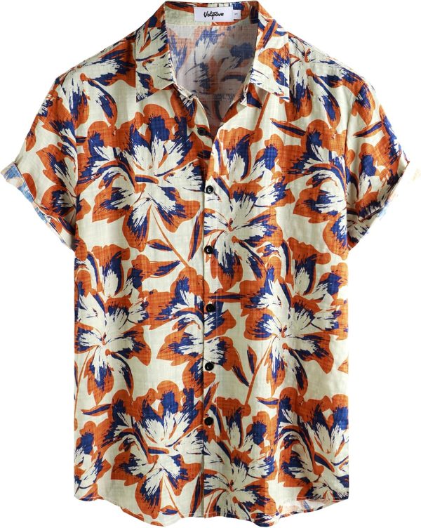VATPAVE Mens Casual Short Sleeve Button Down Shirts Regular Fit Hawaiian Summer Shirt - Image 214