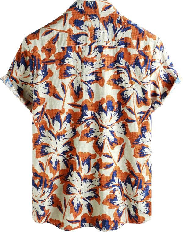 VATPAVE Mens Casual Short Sleeve Button Down Shirts Regular Fit Hawaiian Summer Shirt - Image 215